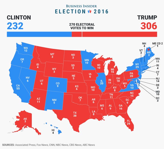 2016 Electoral Map